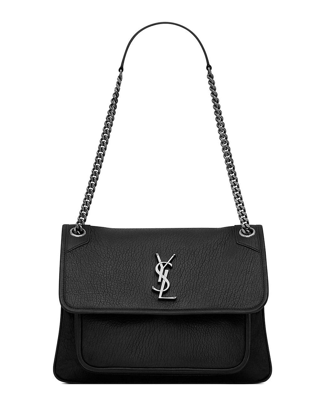 Saint Laurent Niki Medium Shoulder Bag In Grained Lambskin in Black Lyst