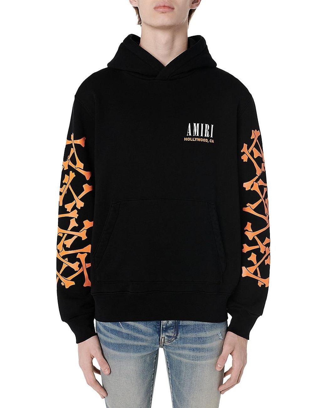 Amiri Bones Printed Logo Hoodie in Black for Men | Lyst