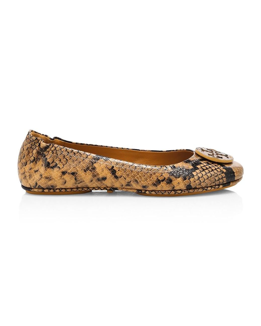 snakeskin tory burch flats