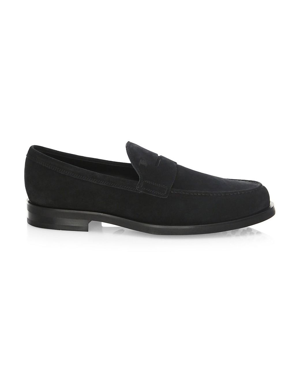 Tod's Suede Penny Loafers in Black for Men - Lyst