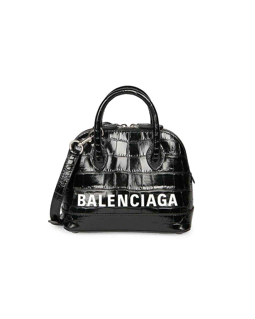 Balenciaga Extra Extra-small Ville Croc-embossed Leather Top Handle Bag ...