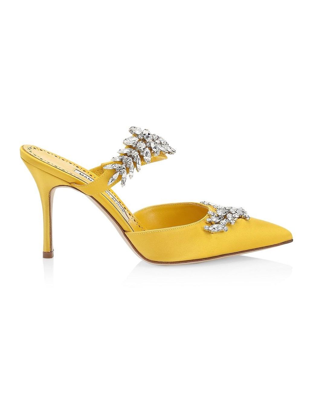yellow manolo blahnik mules