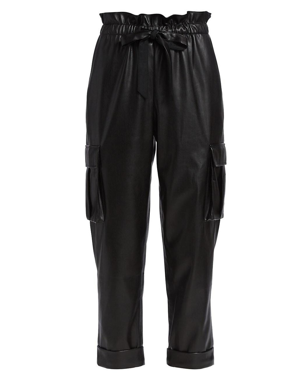 Cami NYC Addy Vegan Leather Cropped Pants in Black | Lyst