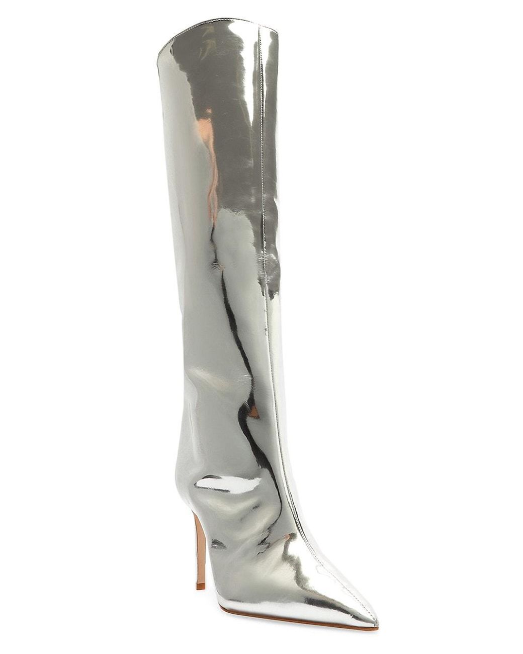 SCHUTZ SHOES Mary Up Metallic Leather Knee-high Boots | Lyst