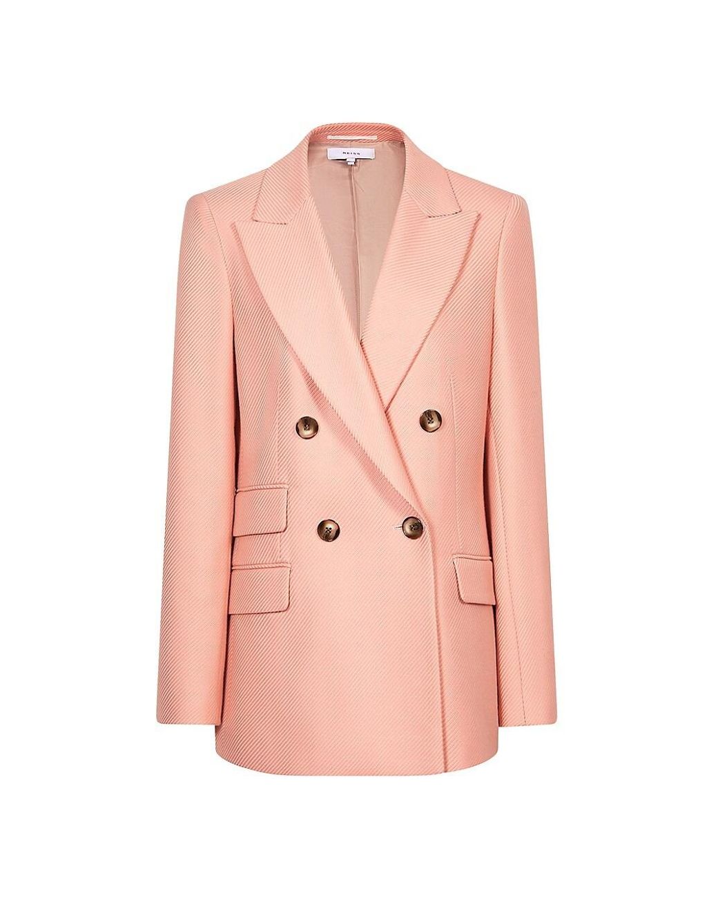 Reiss Logan Doublebreasted Wool Blend Blazer in Pink Lyst