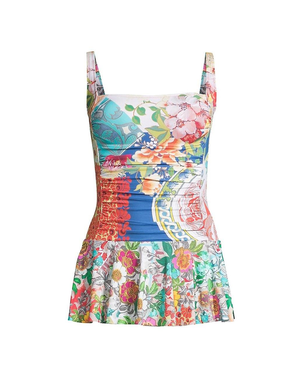 Johnny Was Boho Floral Skirted One-piece Swimsuit | Lyst