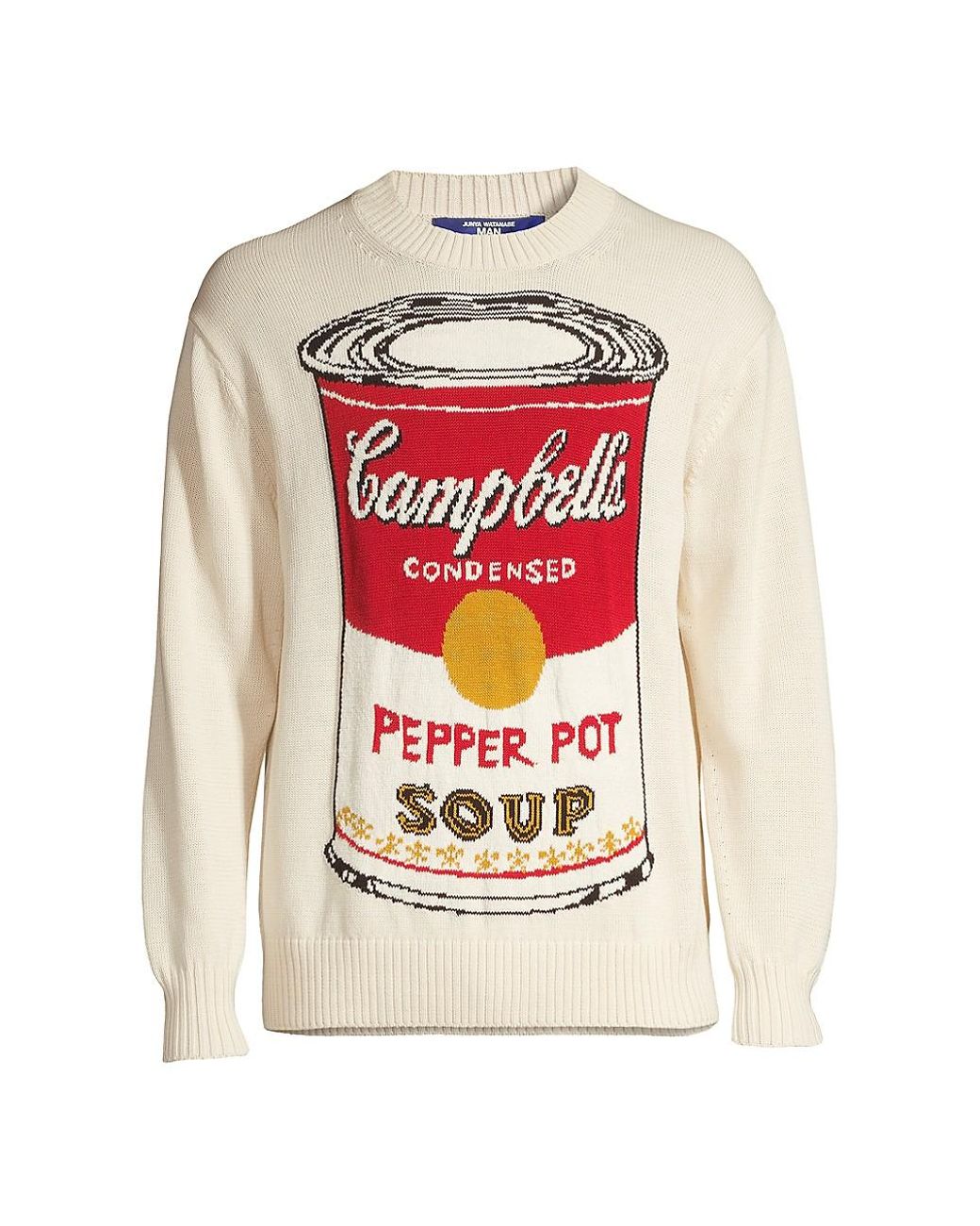 Junya Watanabe X Warhol Campbell's Soup Crewneck Sweater in White for Men |  Lyst