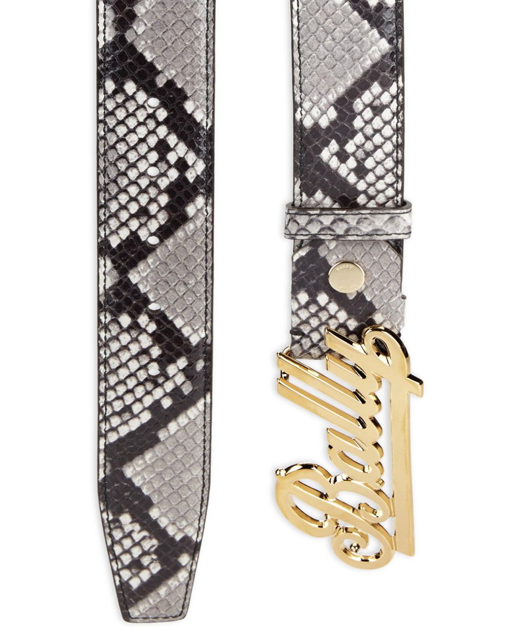 Swoosh Snake-print Leather Belt - Brown 