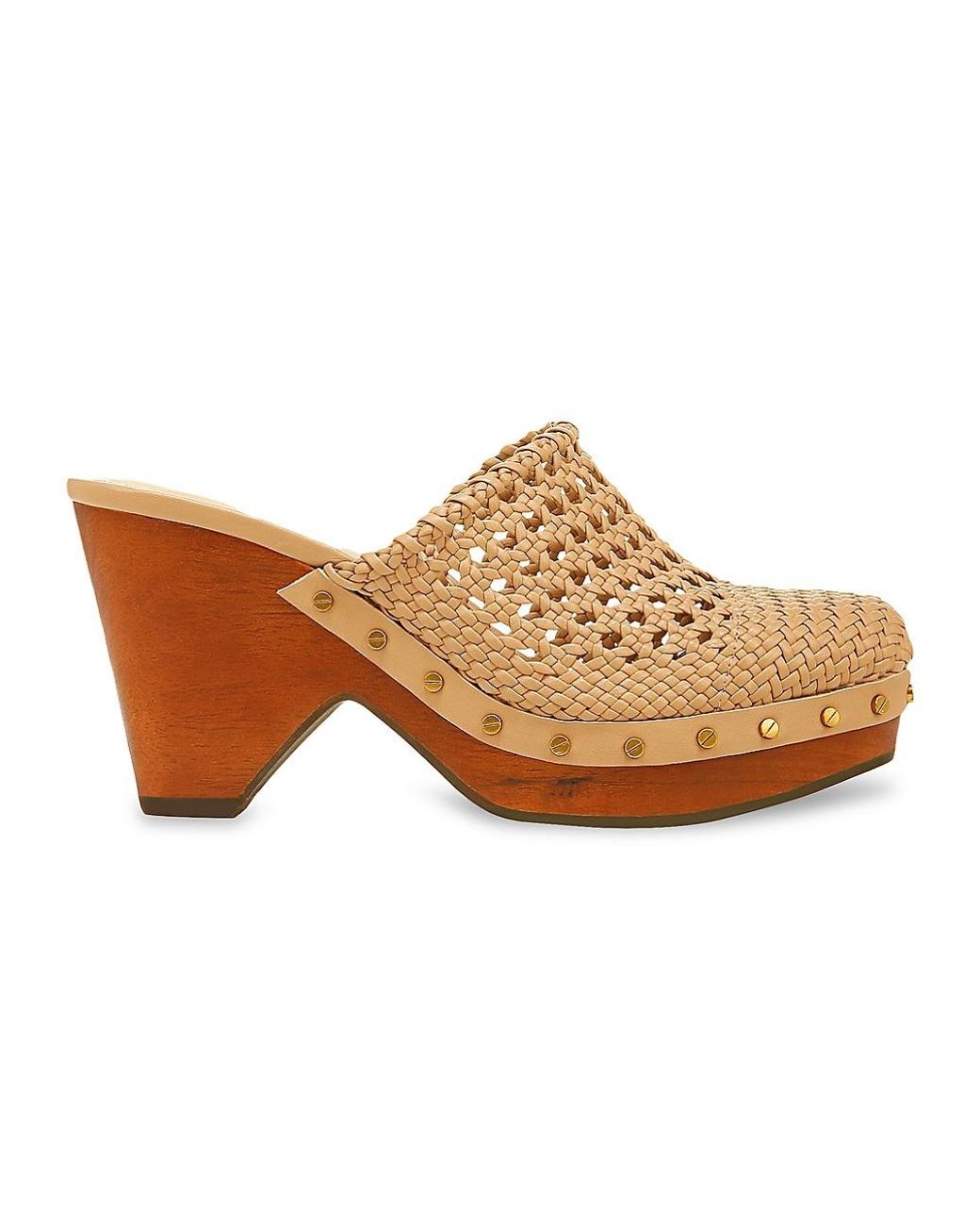 Veronica Beard Hardie Woven Leather Clogs in Sand (Brown) | Lyst