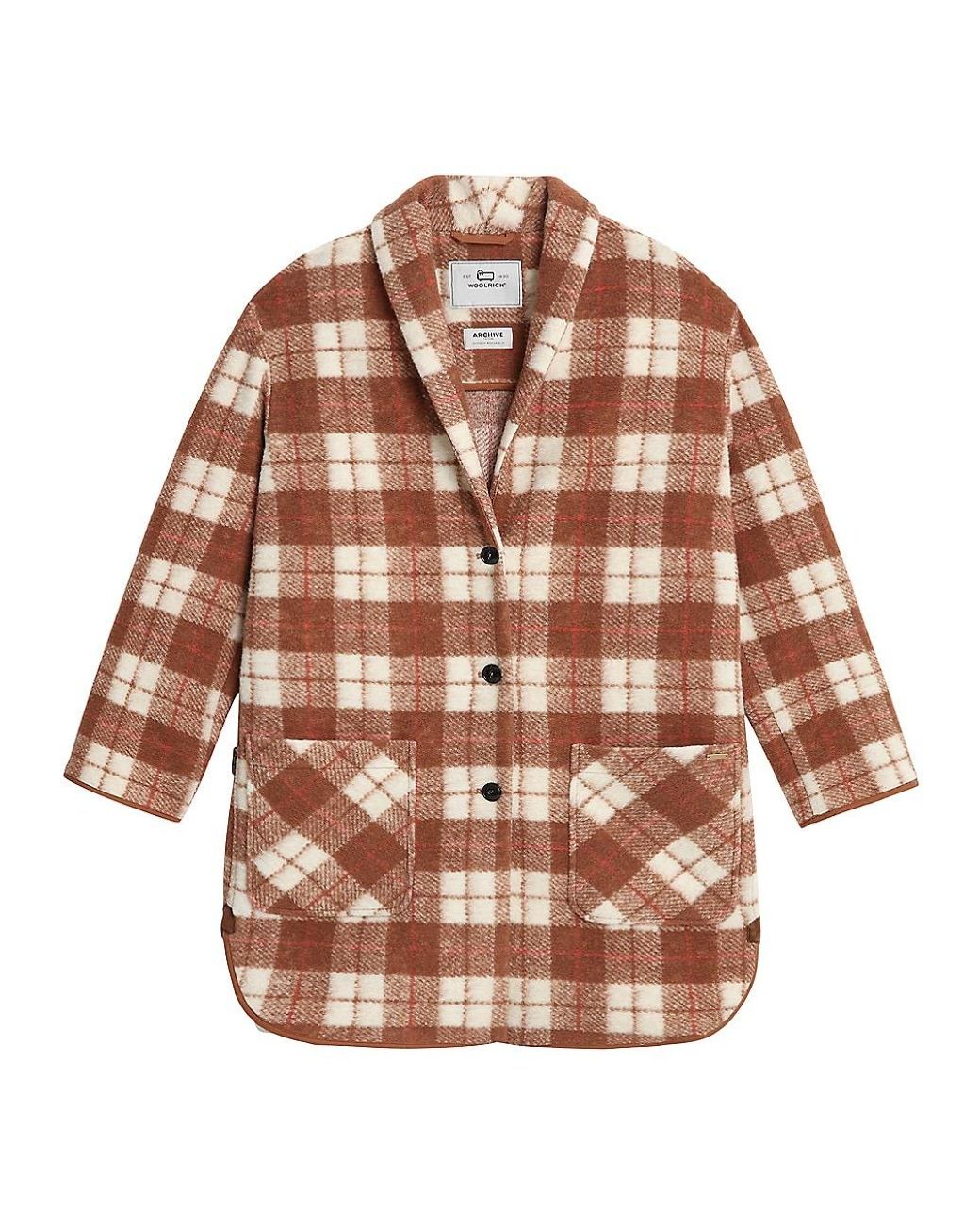 Woolrich Oversized Plaid Gentry Coat in Brown Lyst