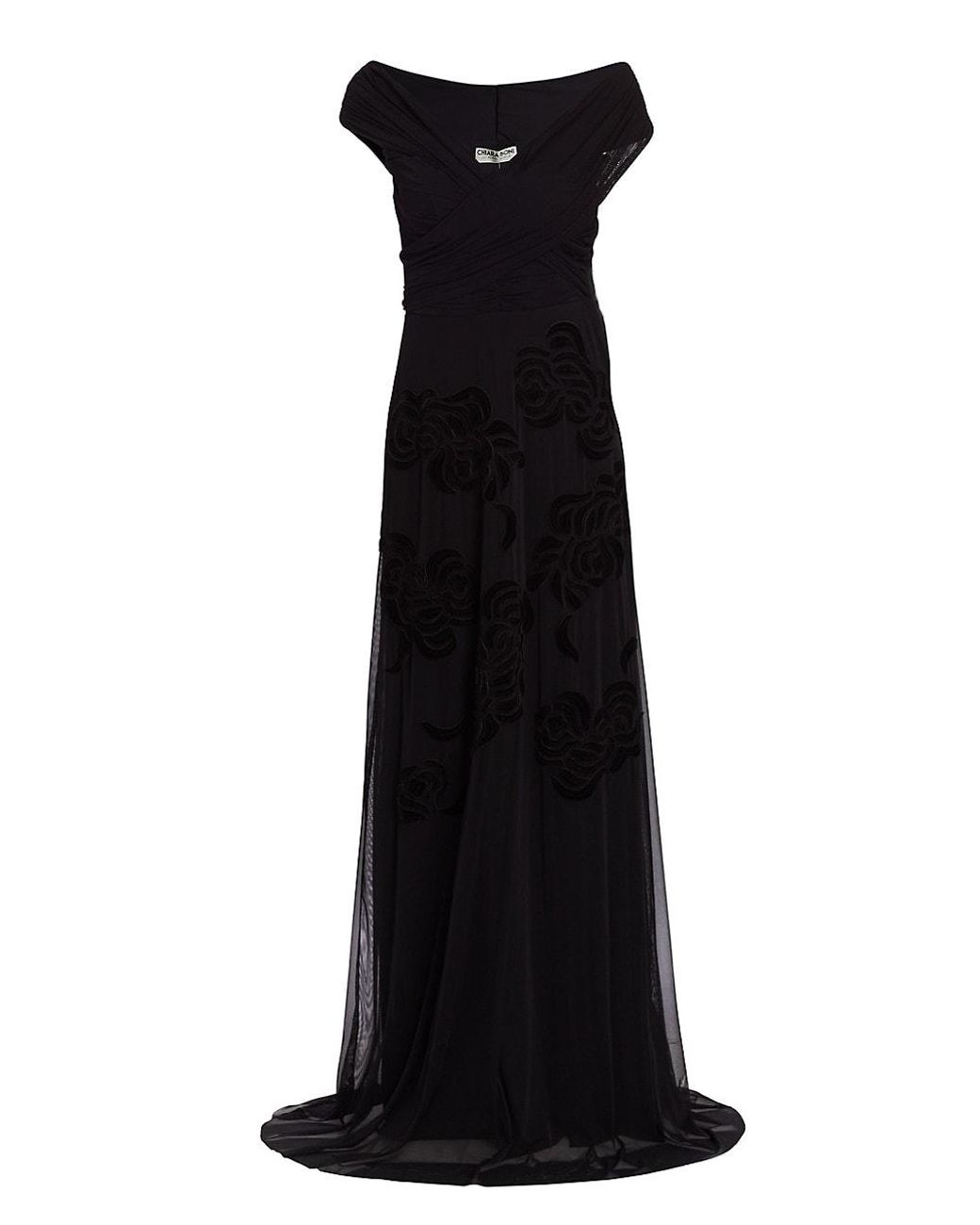 Kontrakt gentagelse hypotese La Petite Robe Di Chiara Boni Destiny Velvet Floral Tulle Gown in Black |  Lyst