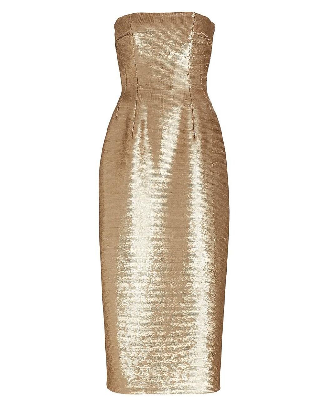 Emilia Wickstead Synthetic Leila Metallic Strapless Mididress Lyst