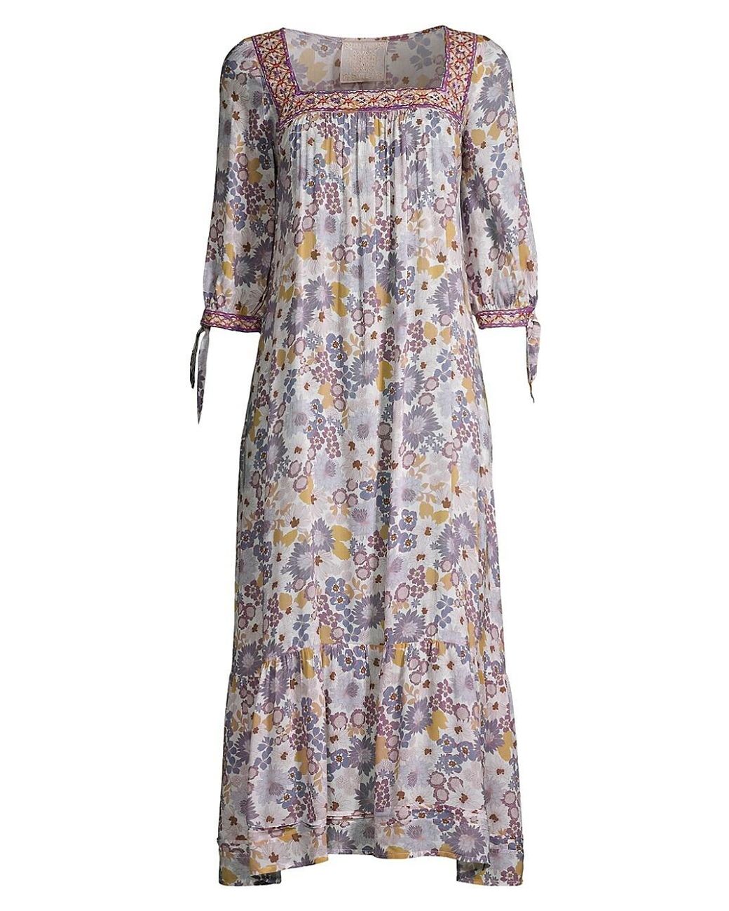 Johnny Was Dione Floral Midi Dress in Natural Lyst