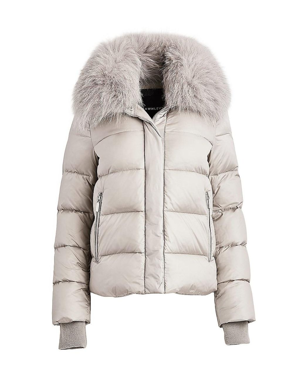 Dawn Levy Vera Fox Fur Puffer Coat in White | Lyst