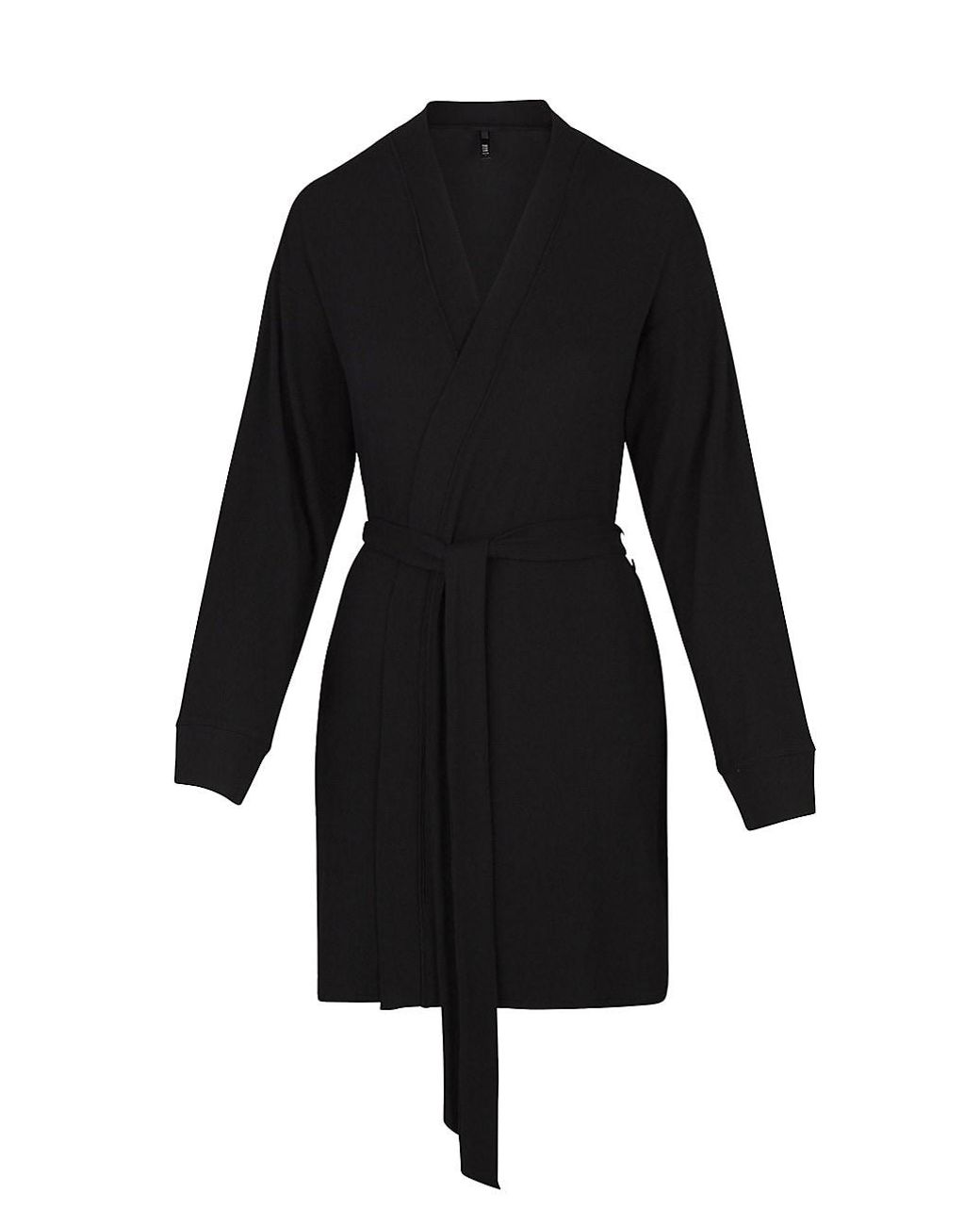 Skims Soft Lounge Short Robe in Black | Lyst