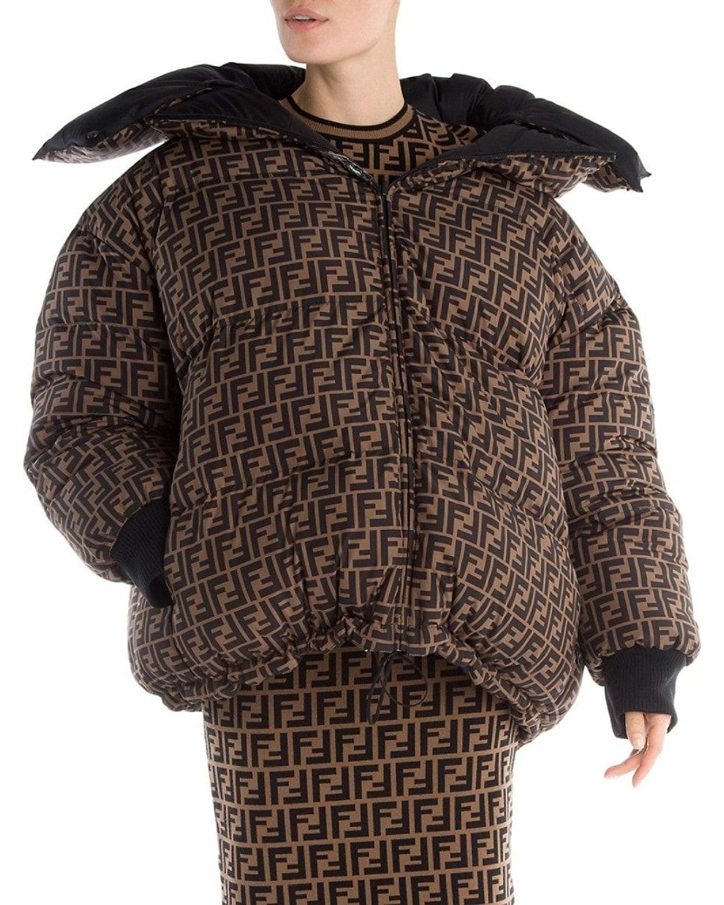 Fendi - Ff-logo Reversible Hooded Ski Jacket - Womens - Navy Black