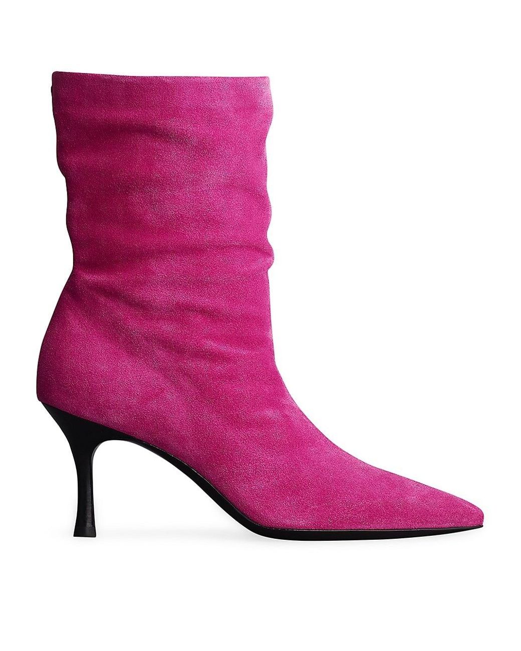 Rag & Bone Brea 75mm Suede Slouch Boots in Pink | Lyst