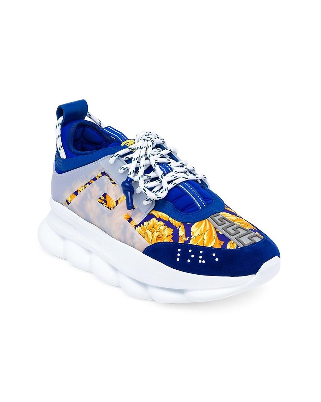 Versace Chain Reaction Sneakers in Blue for Men | Lyst