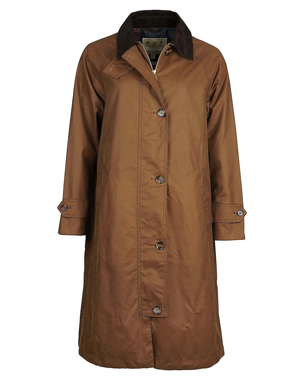 Barbour Nancy Waxed Trench Raincoat in Brown | Lyst