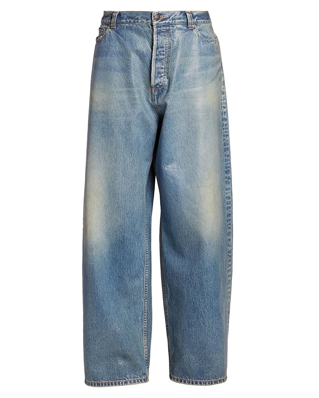 Balenciaga Cotton Baggy Jeans in Blue for Men | Lyst