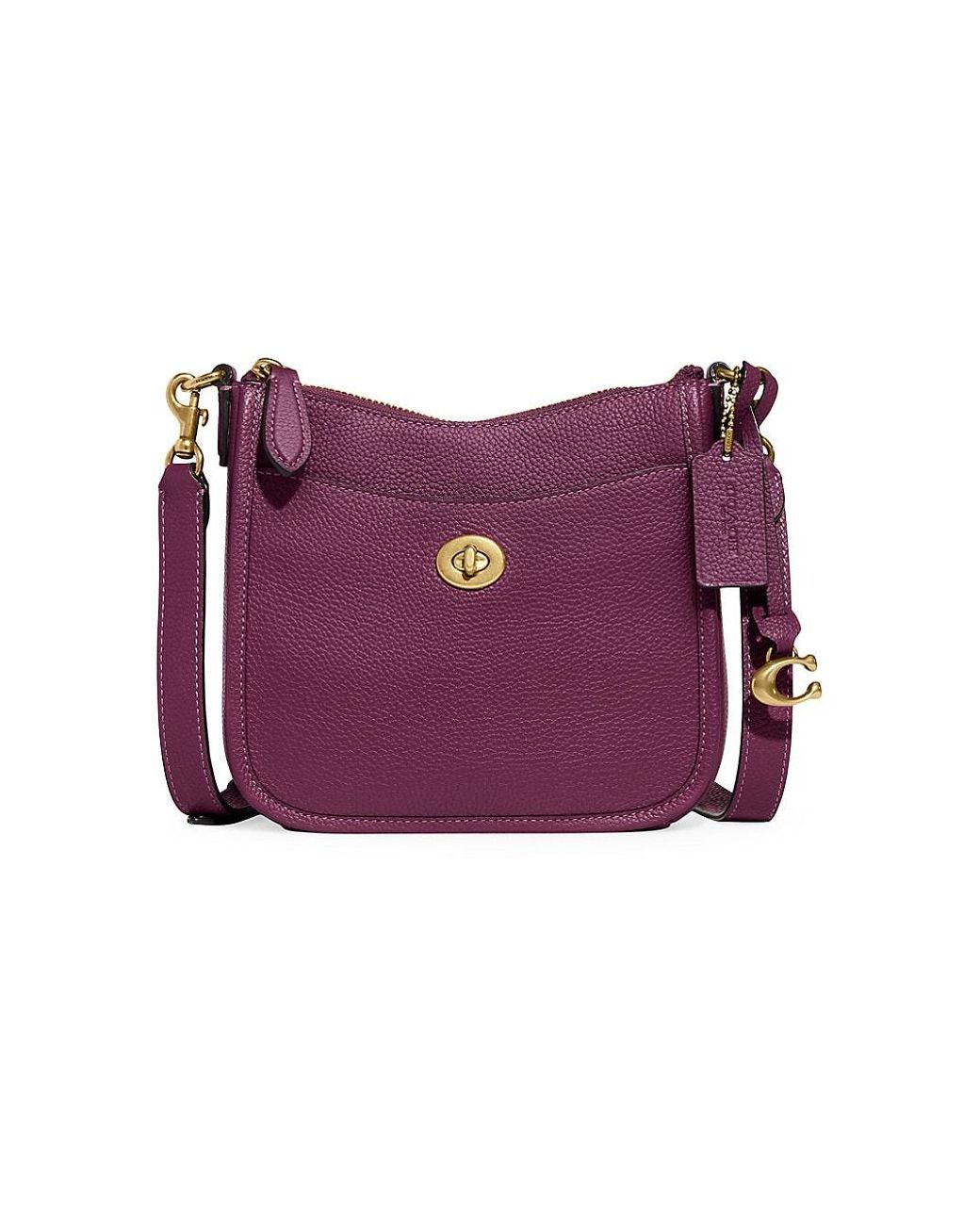 COACH Chaise Leather Crossbody Bag in Purple Lyst