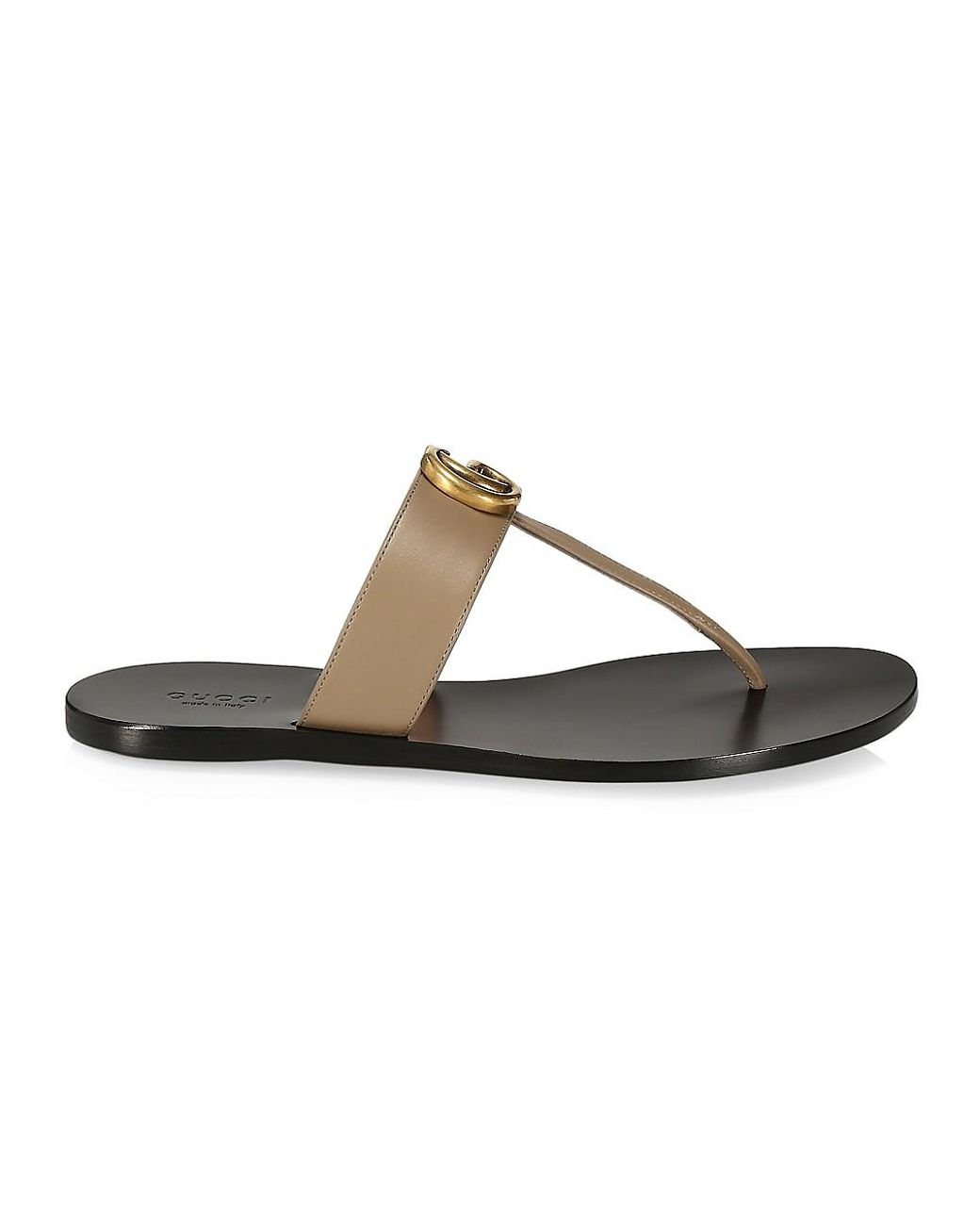 gucci marmont double g flat leather sandals