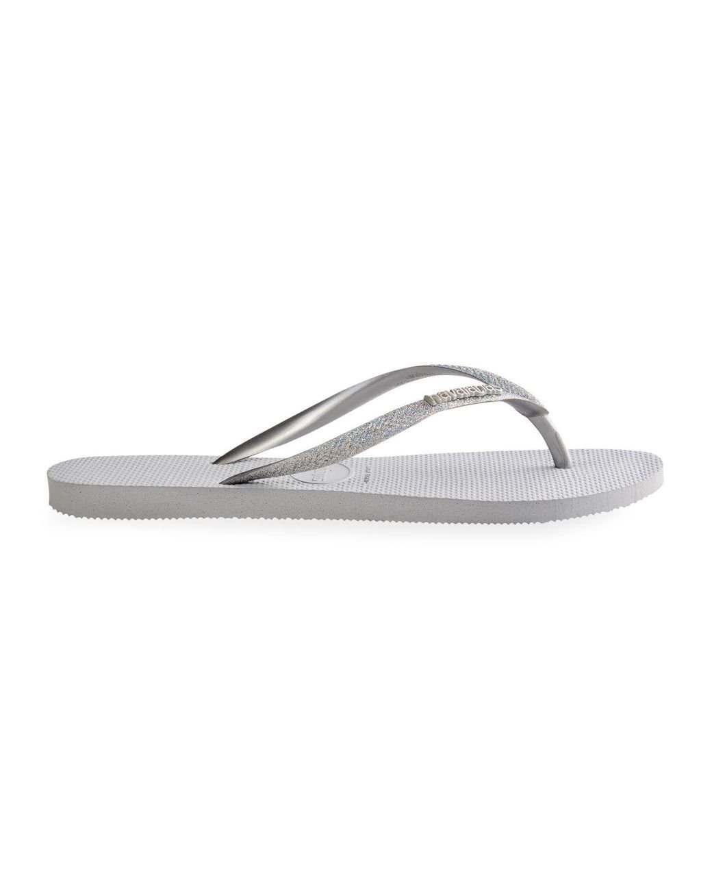havaianas grey slim glitter sandals