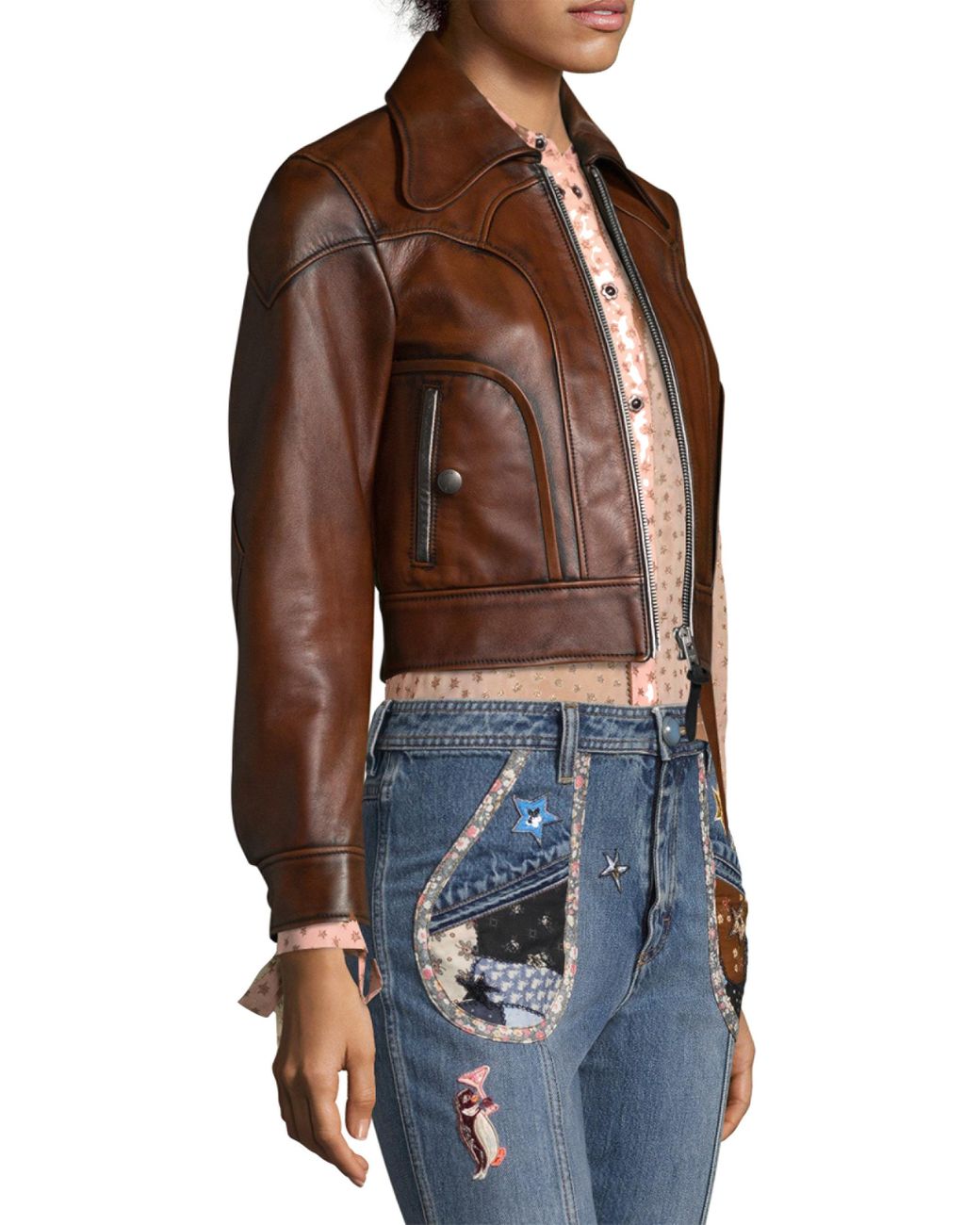 COACH Landscape Leather Jacket in Brown | Lyst