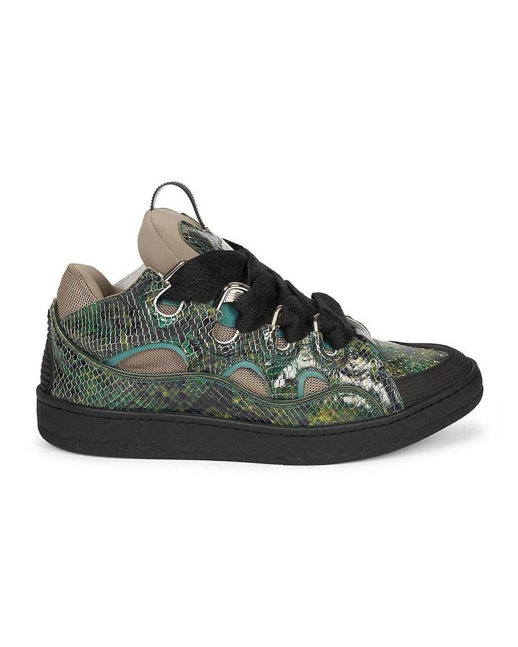 Lanvin Curb Python Skate Sneakers in Green for Men | Lyst