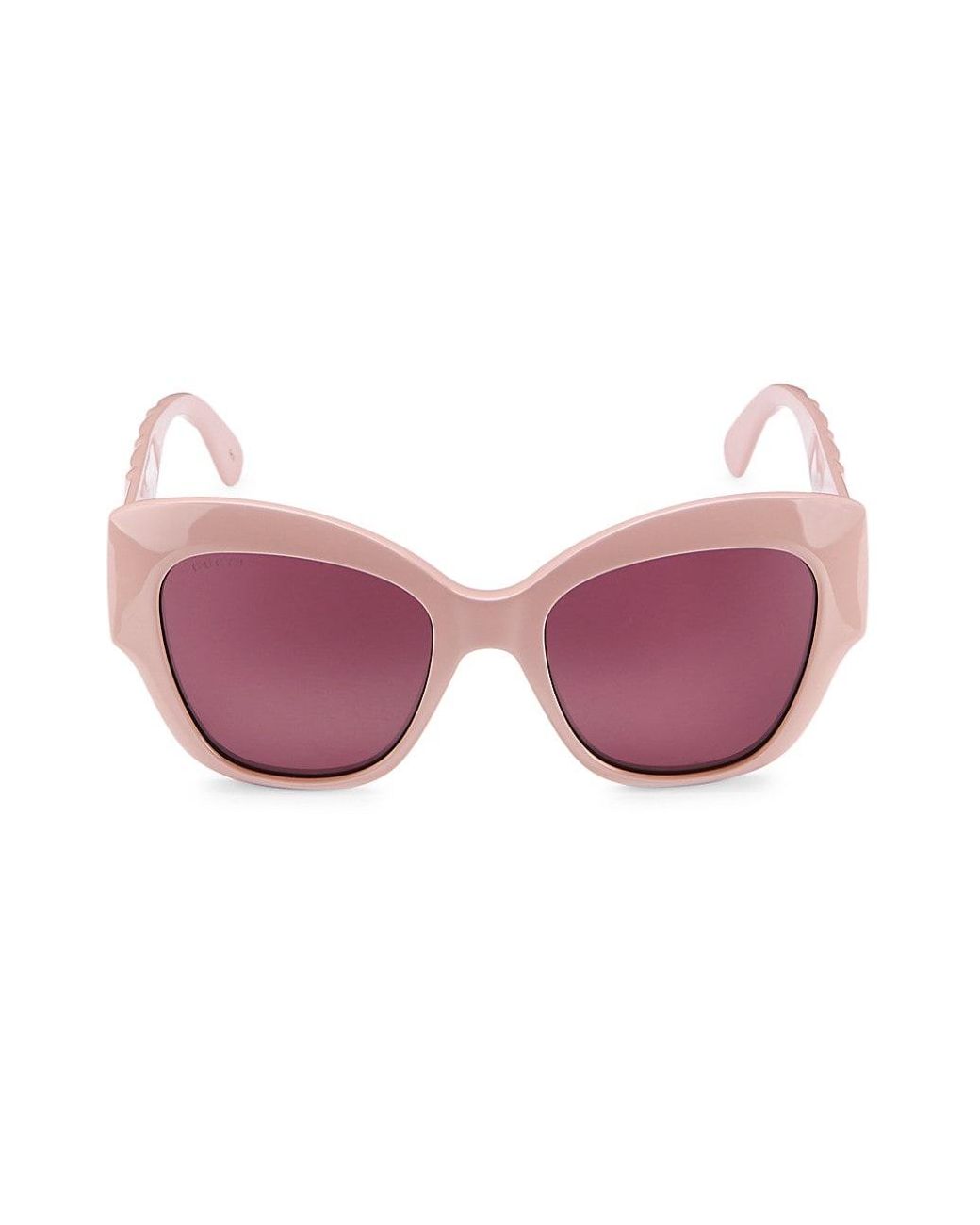Gucci Leather 53mm Cat Eye Sunglasses in Pink - Lyst