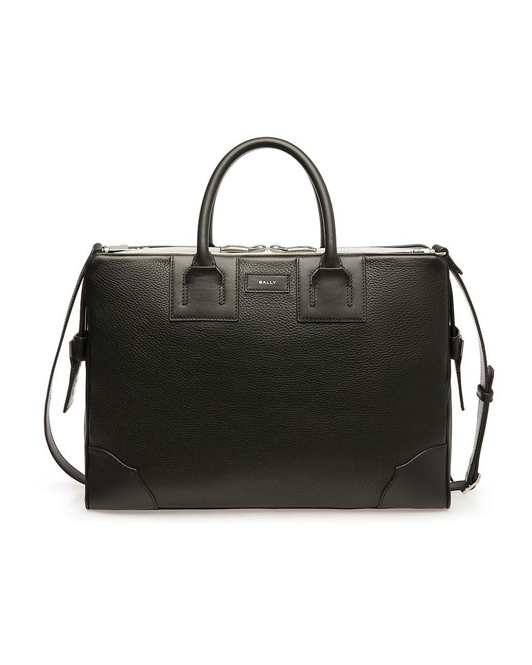 Bally Ribbon Bord Leather Briefcase in Black for Men | Lyst