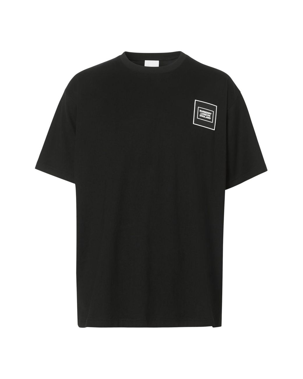 Burberry Cotton Logo Patch T-shirt in Black for Men - Lyst
