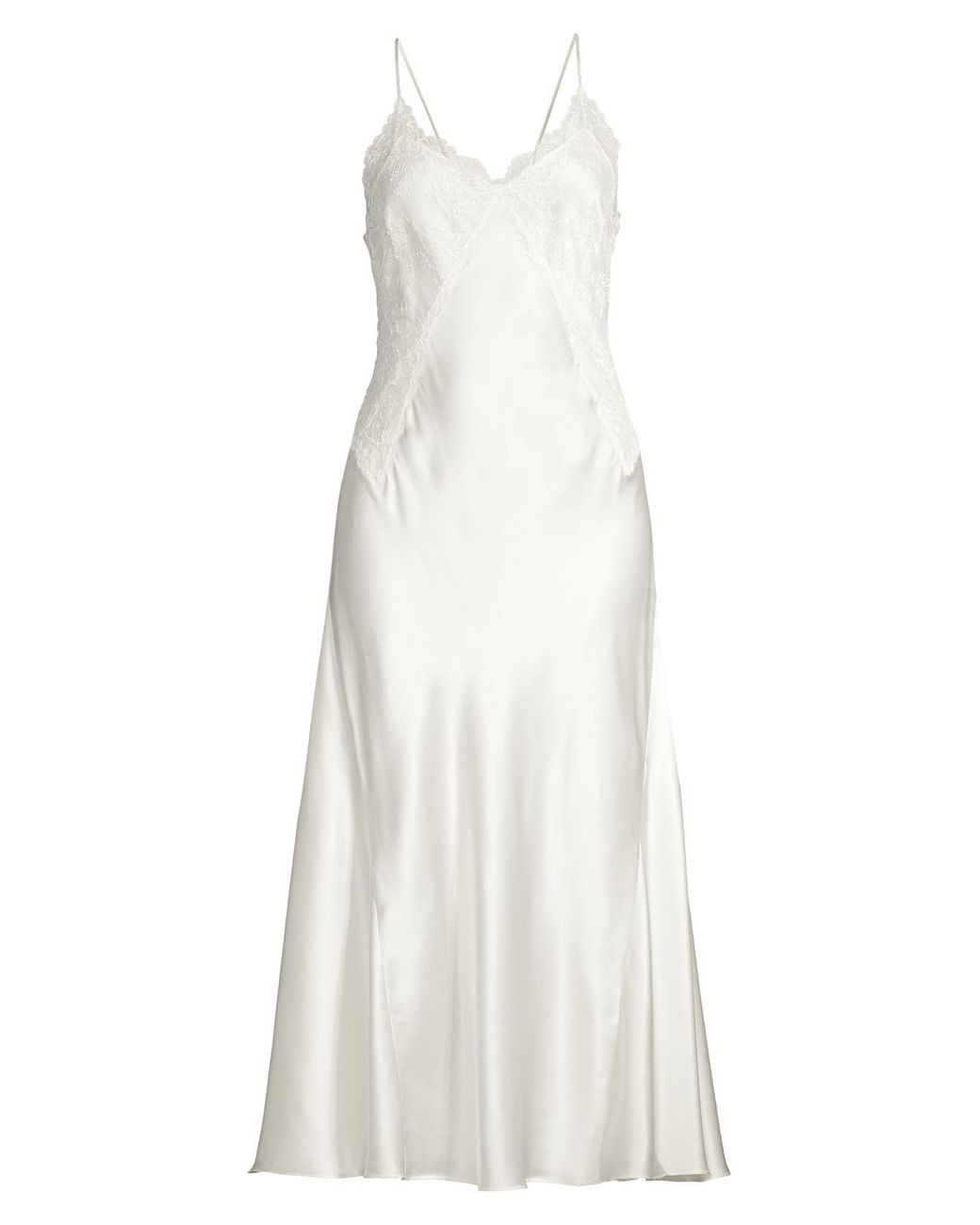 Josie Natori Jolie Silk Slip Dress in White Lyst