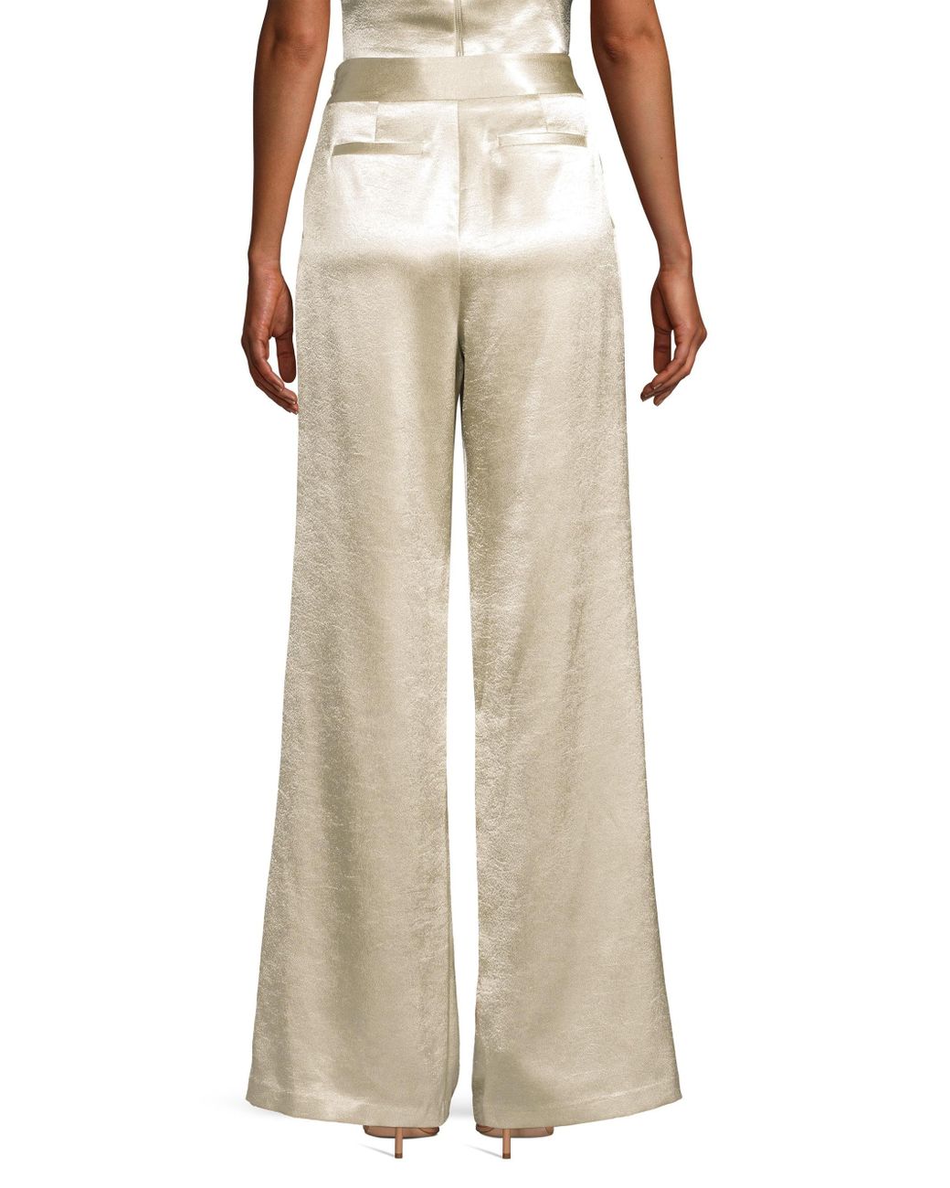 Ramy Brook Satin Metallic Wide Leg 