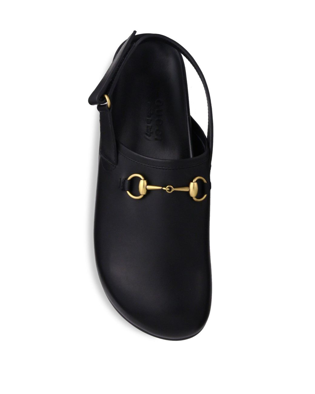 Gucci River Leather Clogs in Black | Lyst