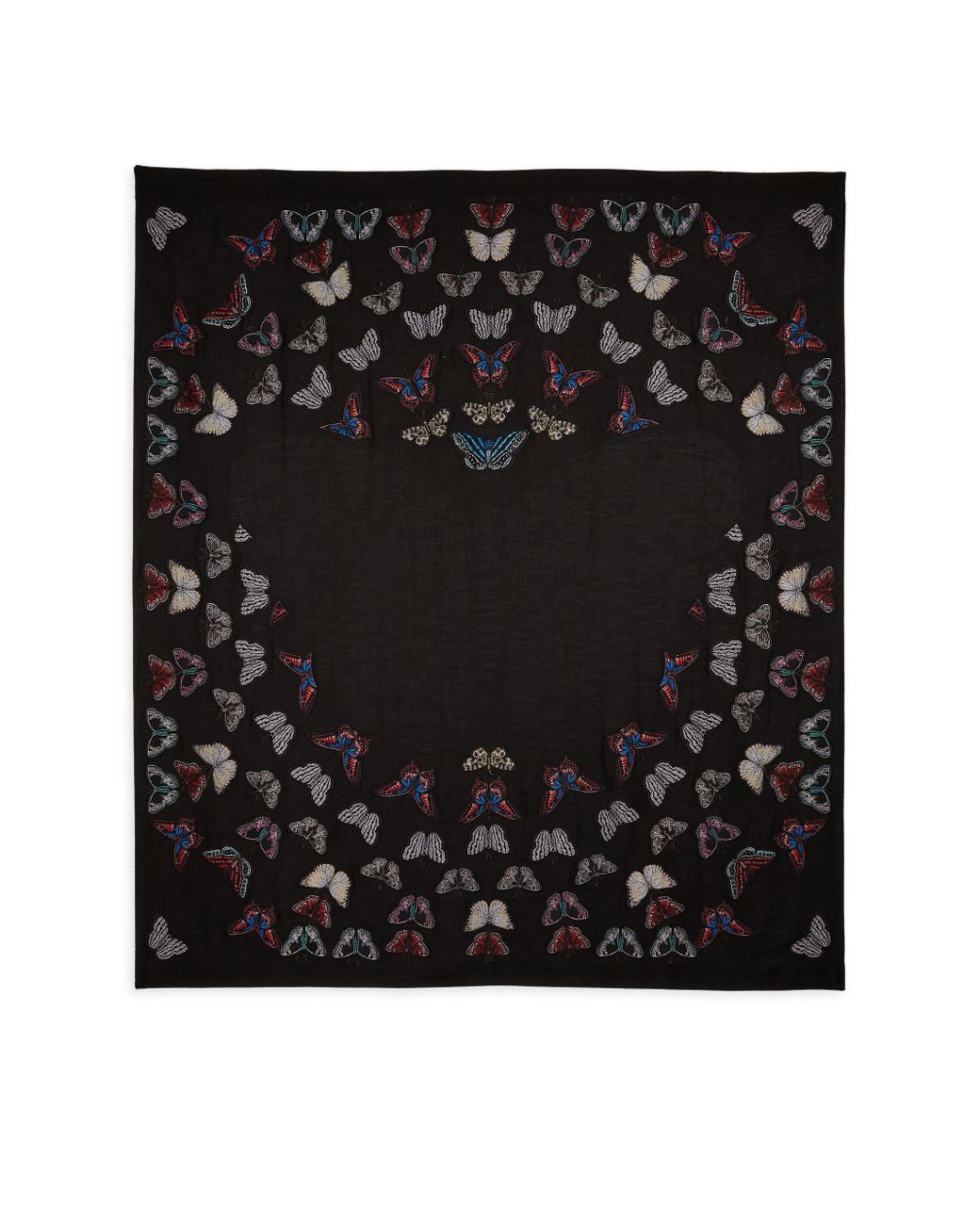 NWT $525 ALEXANDER MCQUEEN Metamorphosis Kaleidoscope Blue Butterfly Silk Scarf 