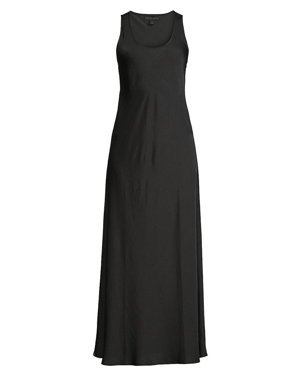 Barefoot Dreams Washed Satin Long Tank Dress in Black | Lyst