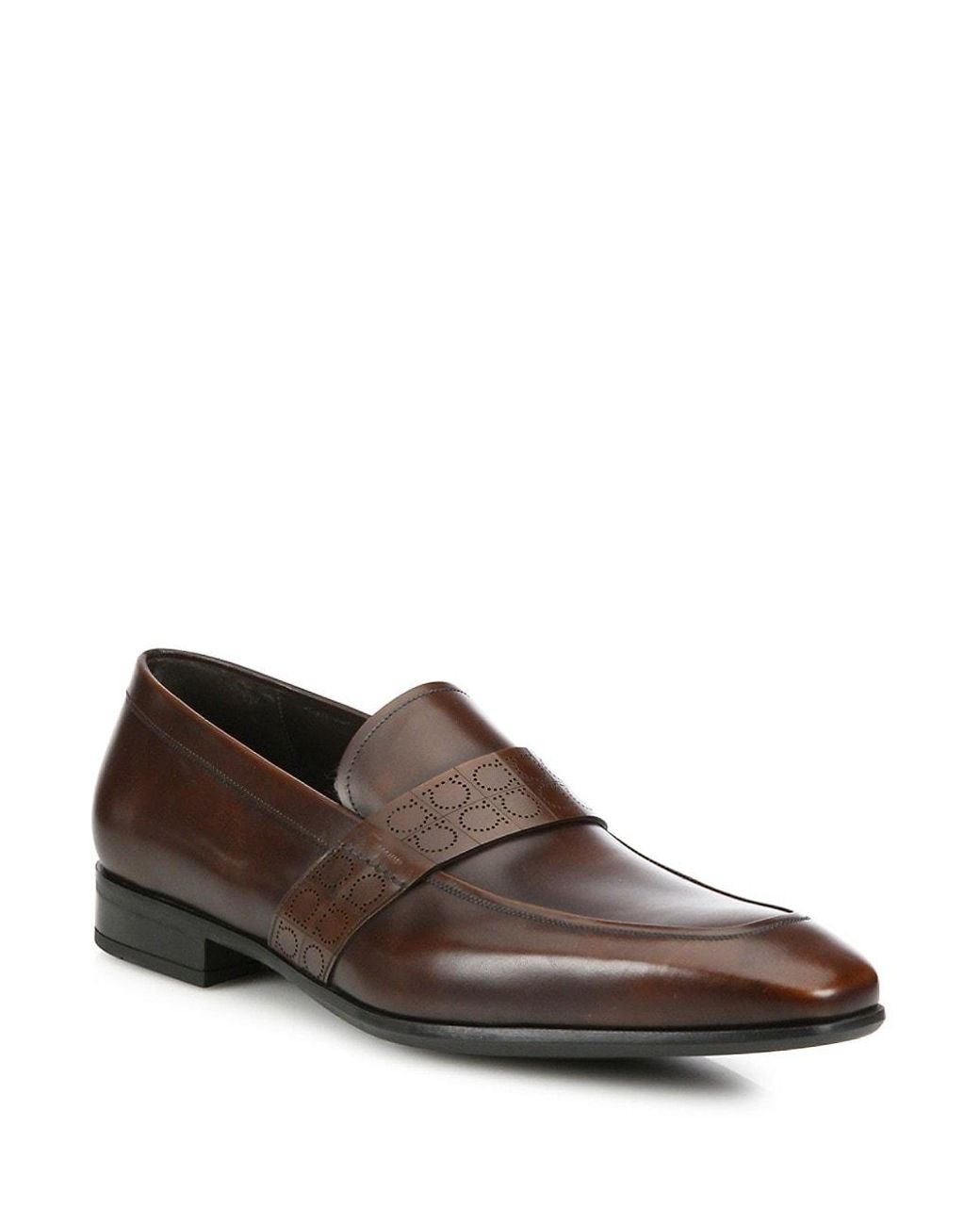 Ferragamo Goliath Perforated Loafers in Brown for Men | Lyst