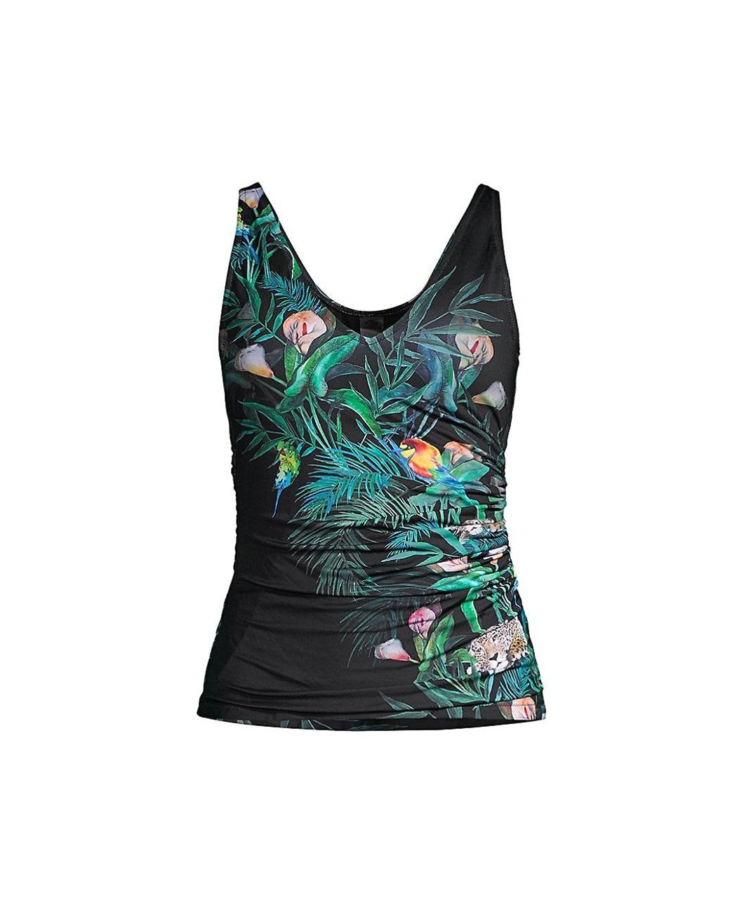 Johnny Was Synthetic Calla Lily Ruched Swimsuit Tank Top in Green - Lyst