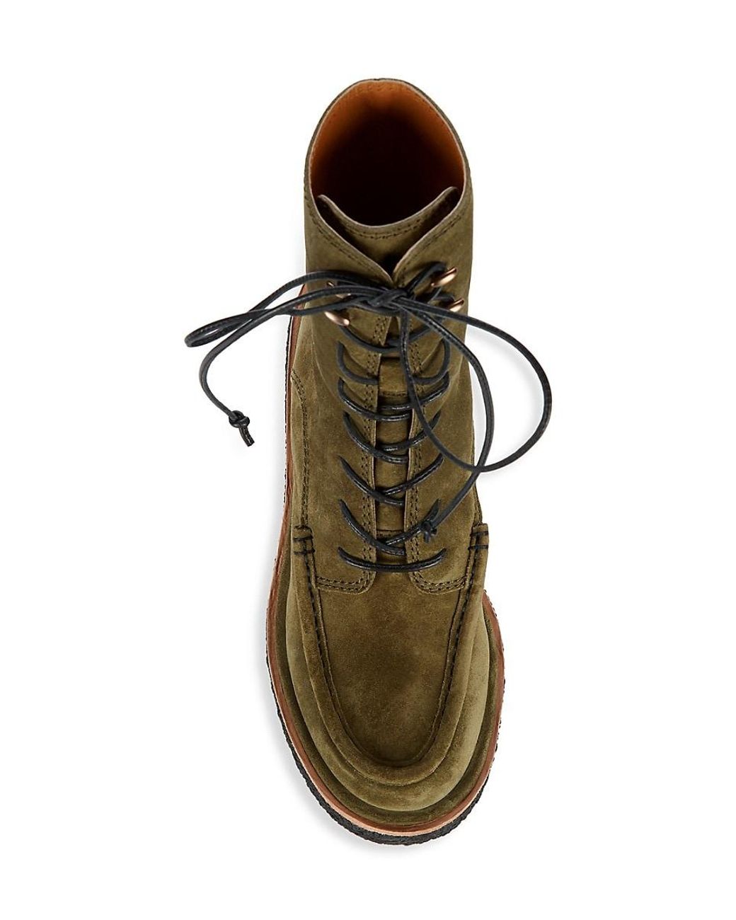 rag and bone green suede booties