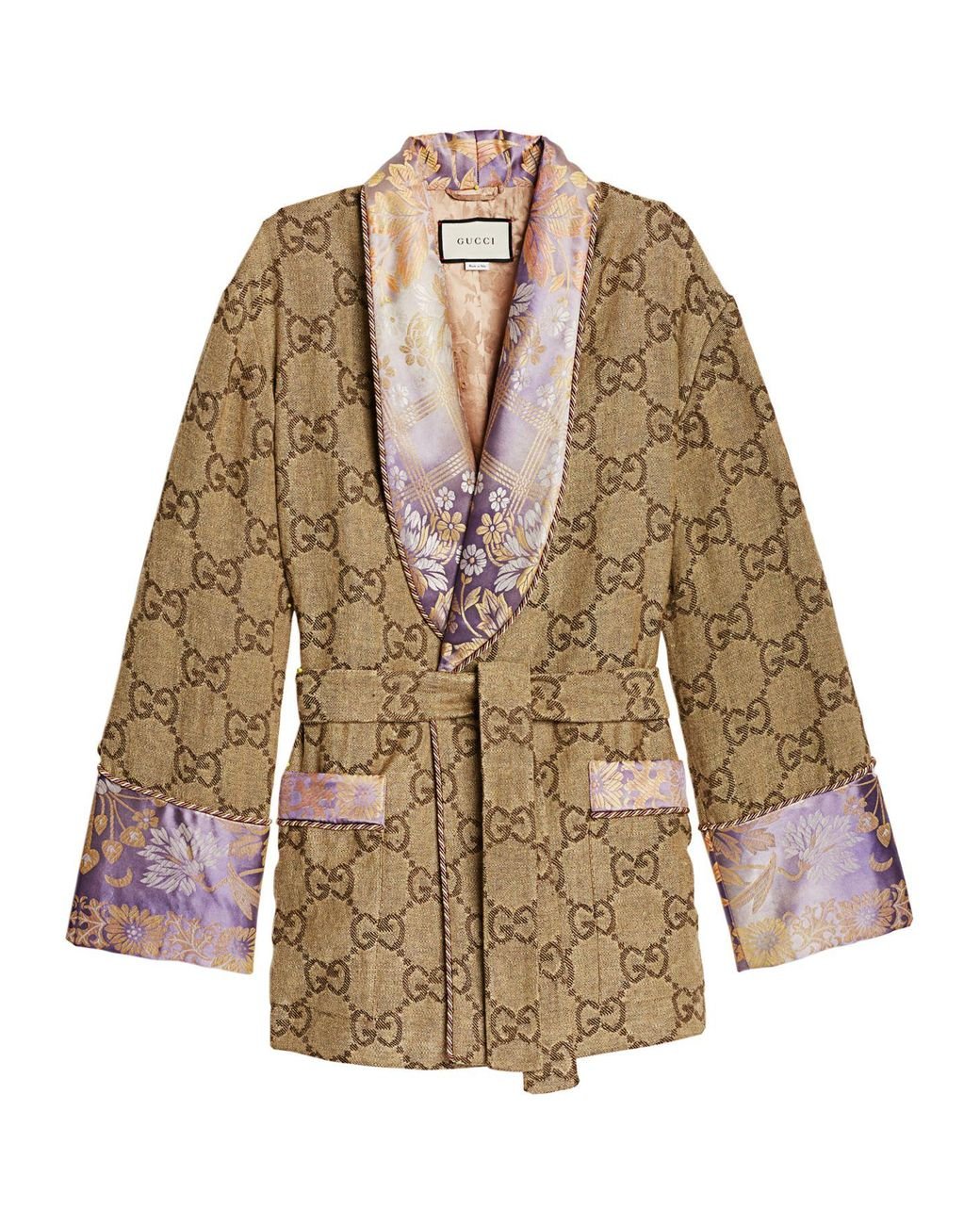 Gucci GG Linen Robe Jacket in Natural | Lyst
