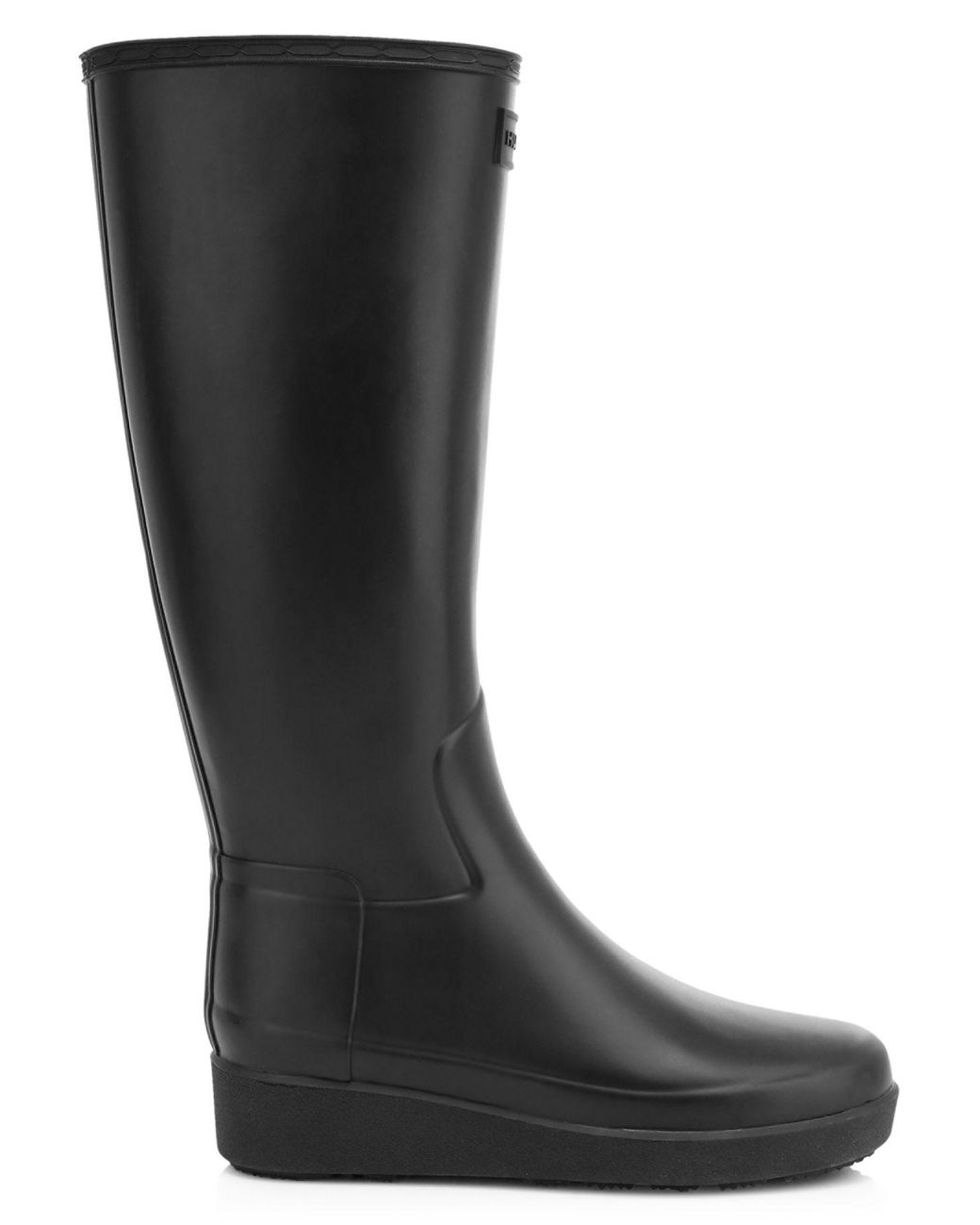 HUNTER Rubber Refined Creeper Tall Rain Boots in Black - Lyst