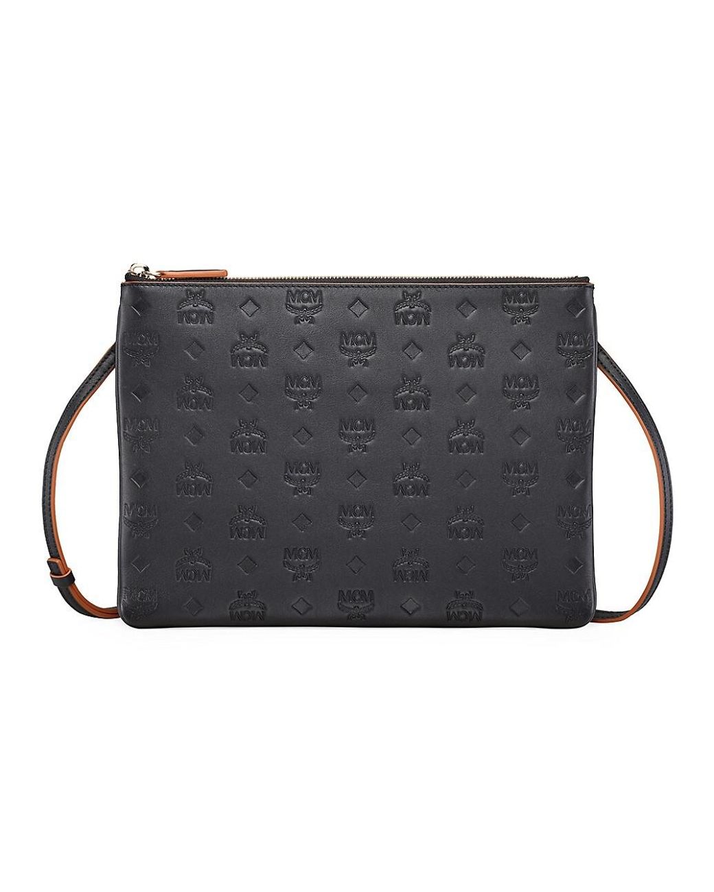 MCM Klara Monogram Leather Crossbody Bag in Black Lyst