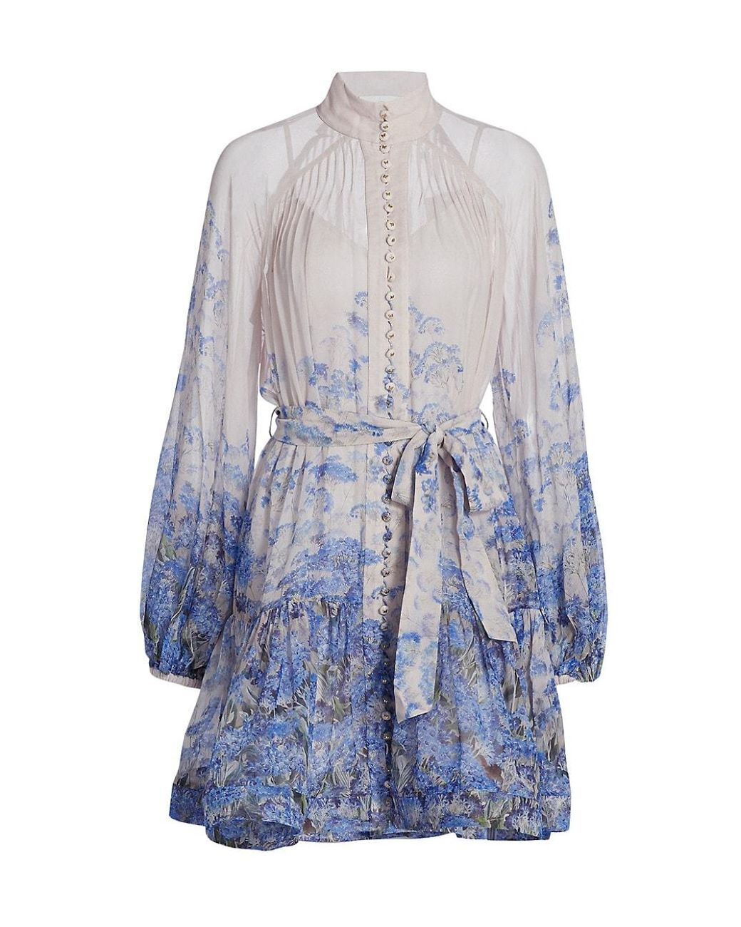 zimmermann luminous long sleeve mini