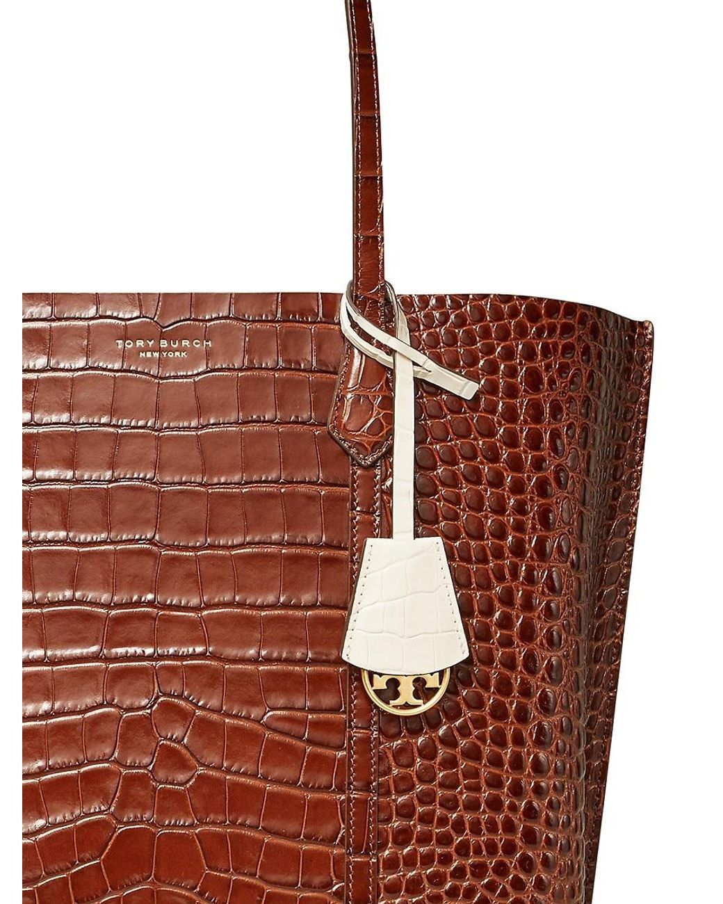 Tory Burch Perry Croc-embossed Leather Tote | Lyst