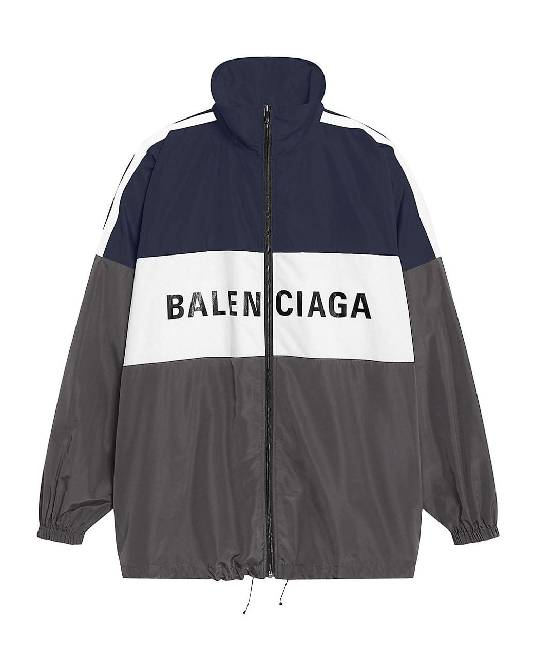 Balenciaga Zipup Logo Jacket in Blue Lyst