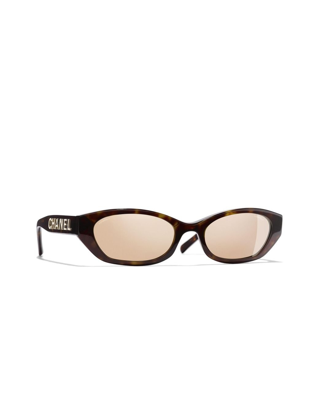 Chanel Rectangle Sunglasses in Brown | Lyst