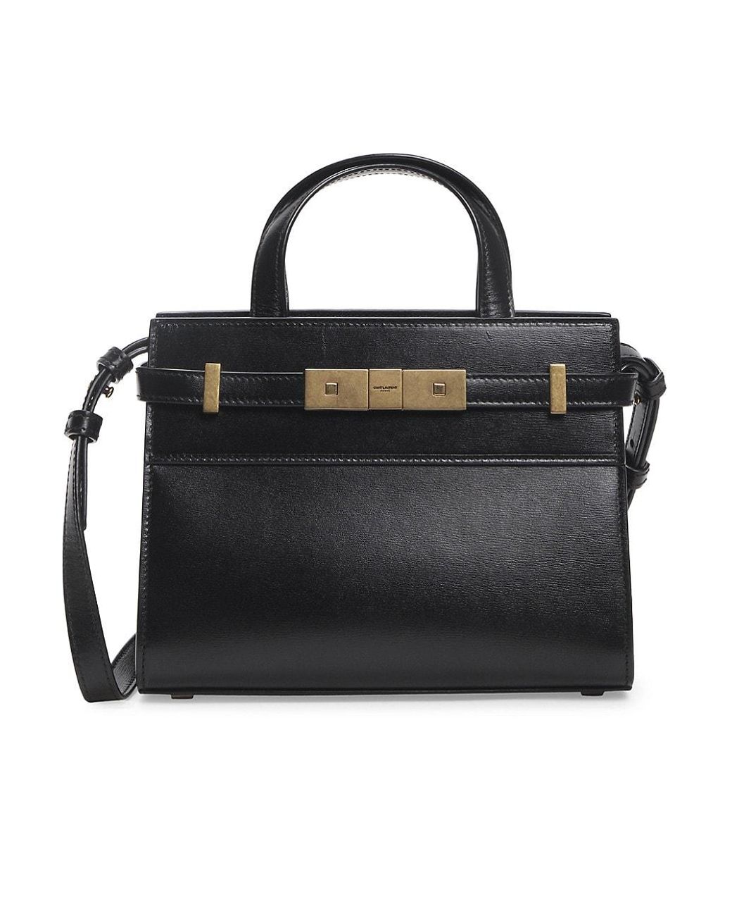 Saint Laurent Manhattan Small Shopping Bag Smooth Leather Black Lyst