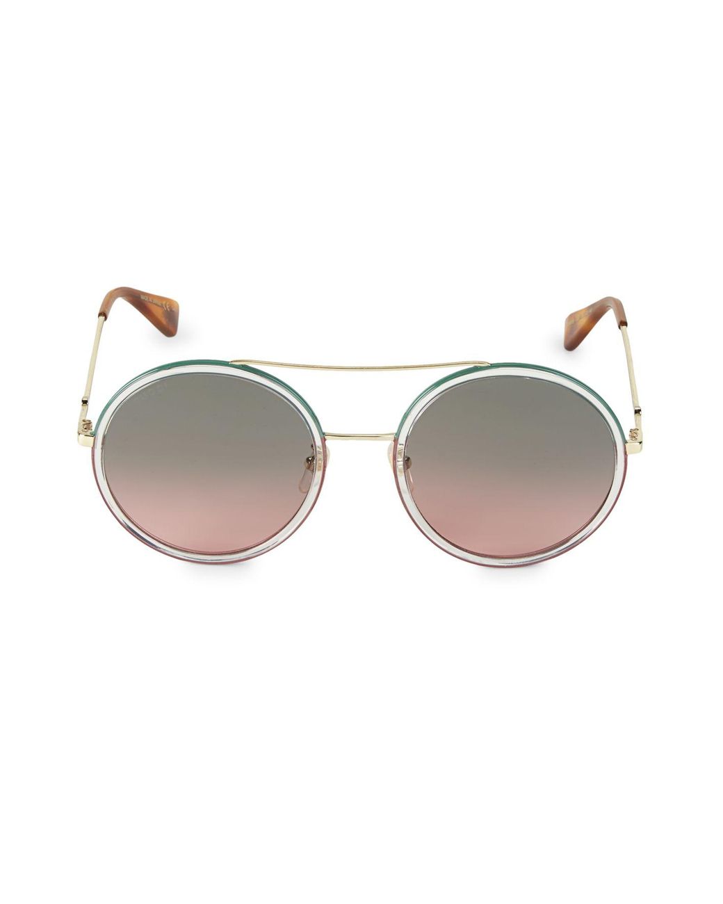 gucci round gold sunglasses