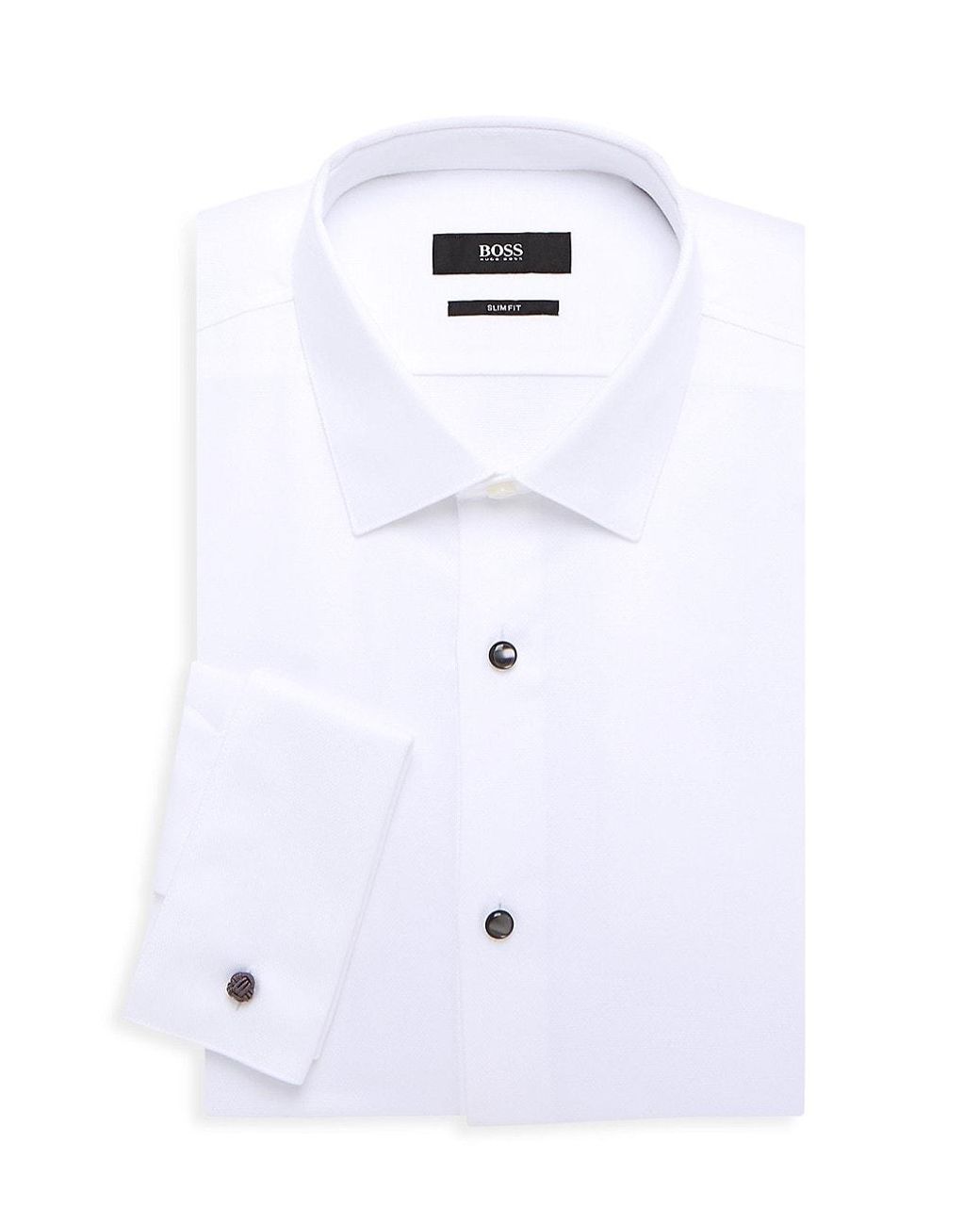 BOSS by Hugo Boss Cotton Slimfit Jasper Tuxedo Shirt in White for Men